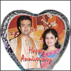 "Customised Photo in Heart Crystal (Big Size)(Wedding) - Click here to View more details about this Product